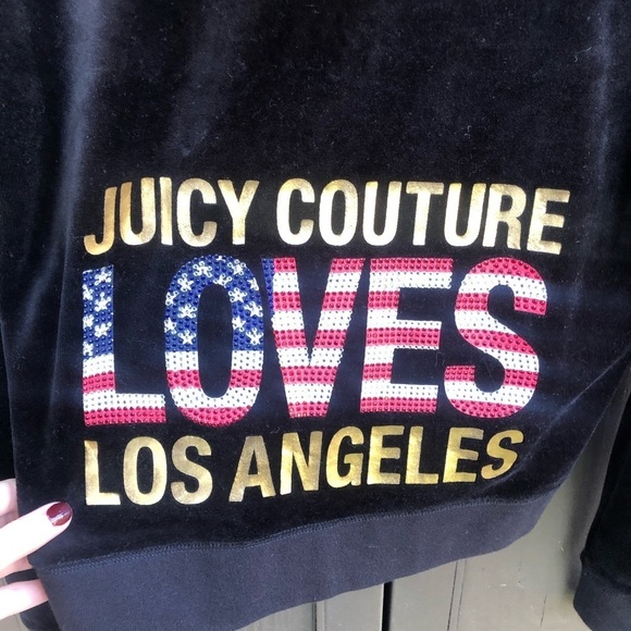 Juicy Couture Los Angeles velour zip up hoodie - Picture 2 of 5